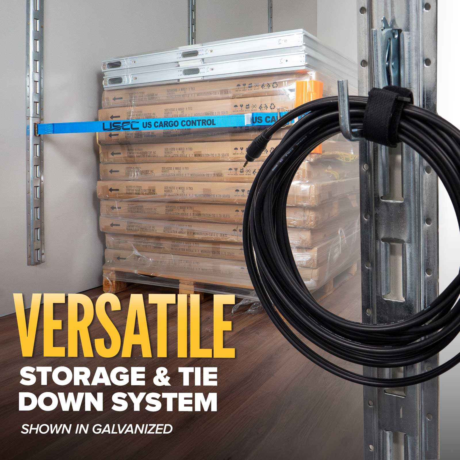 5' Vertical Galvanized E Track | 2-Pack Image 6 of 7