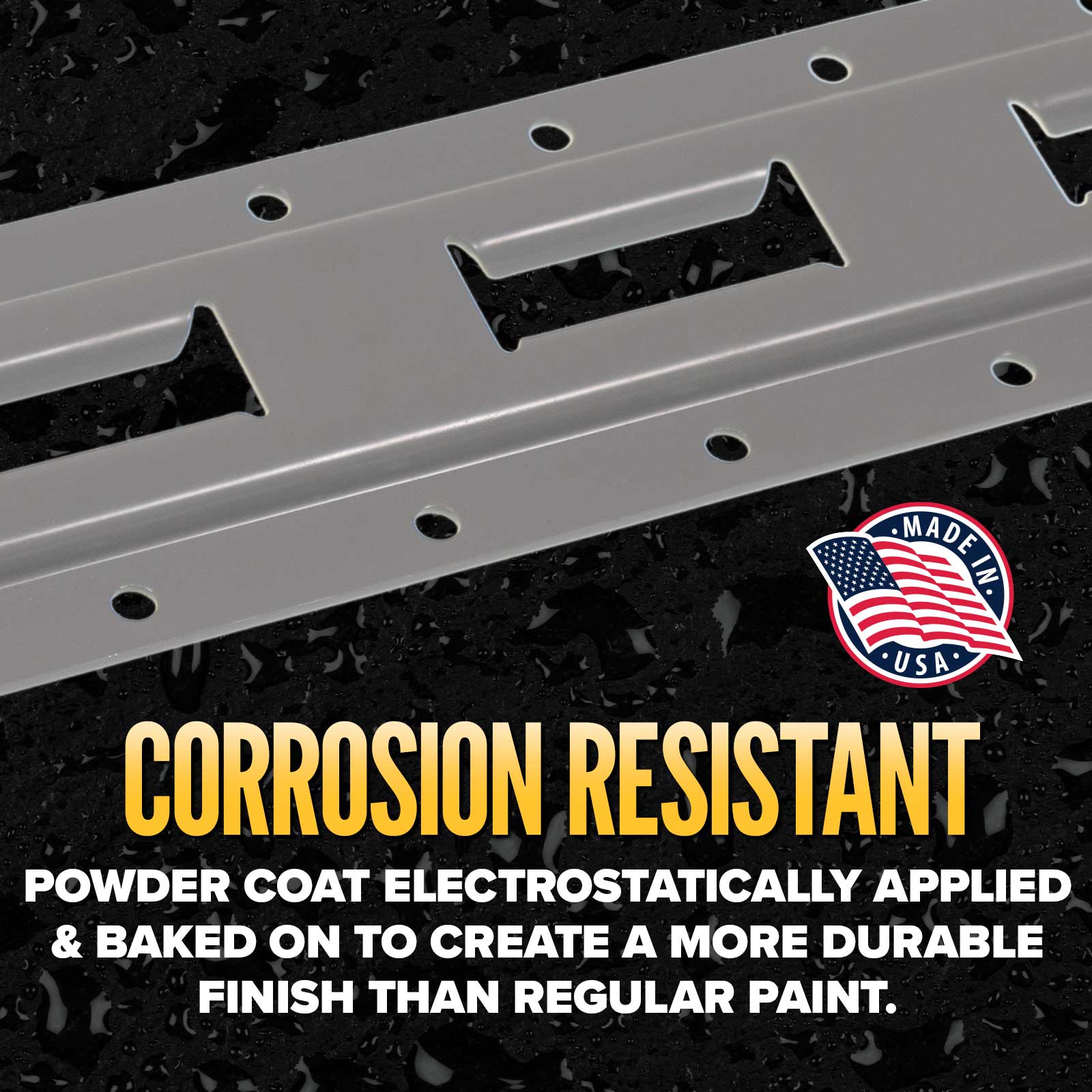 corrosion resistant painted e track