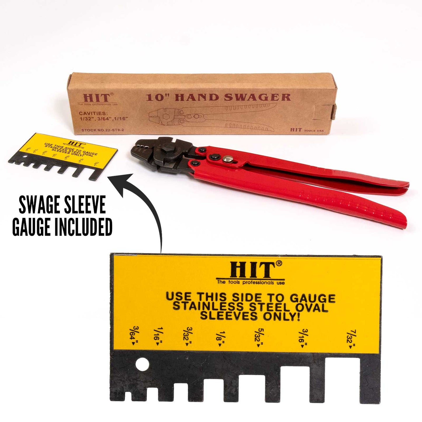 22-ST9-2 Wire Rope Swager with Cutter | For 1/32",  3/64", 1/16" Aluminum Sleeves