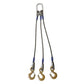 Wire Rope Sling - 3 Leg Bridle w/ Eye Hooks - 1" x 14' - Domestic