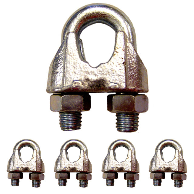 1" Zinc Plated Malleable Wire Rope Clip (5 pack)