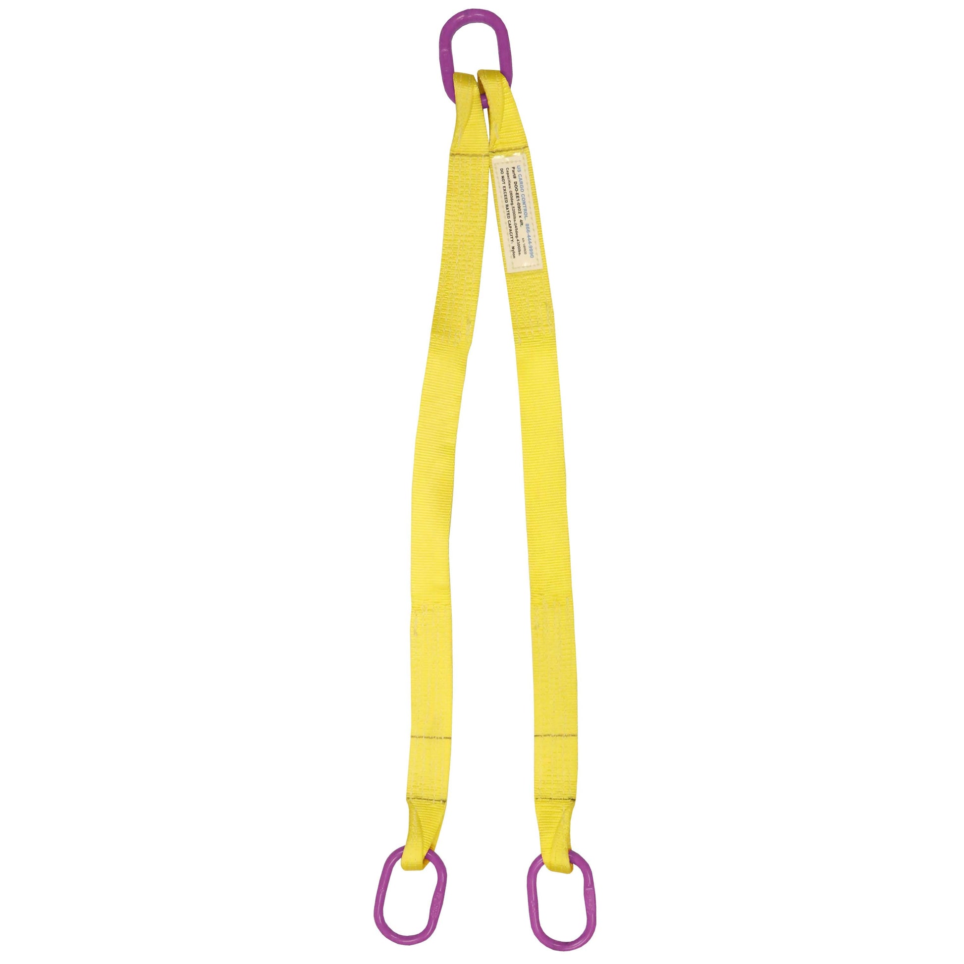 2 inchx4 foot (2 ply) Double Leg Nylon Sling w Master Link Both Ends image