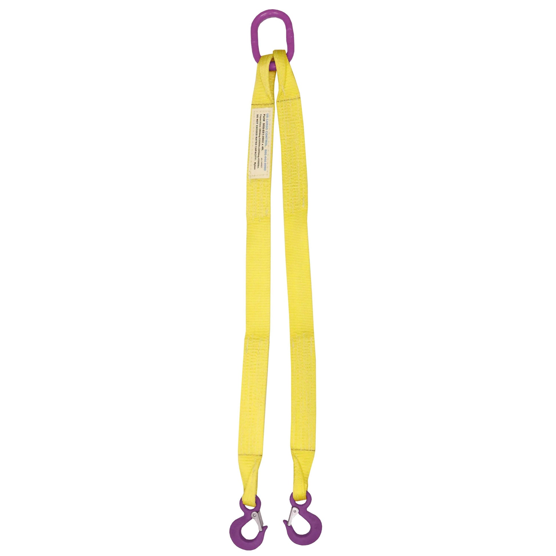 1 inchx16 foot (2 ply) Double Leg Nylon Sling w Master Link & Sling Hook image