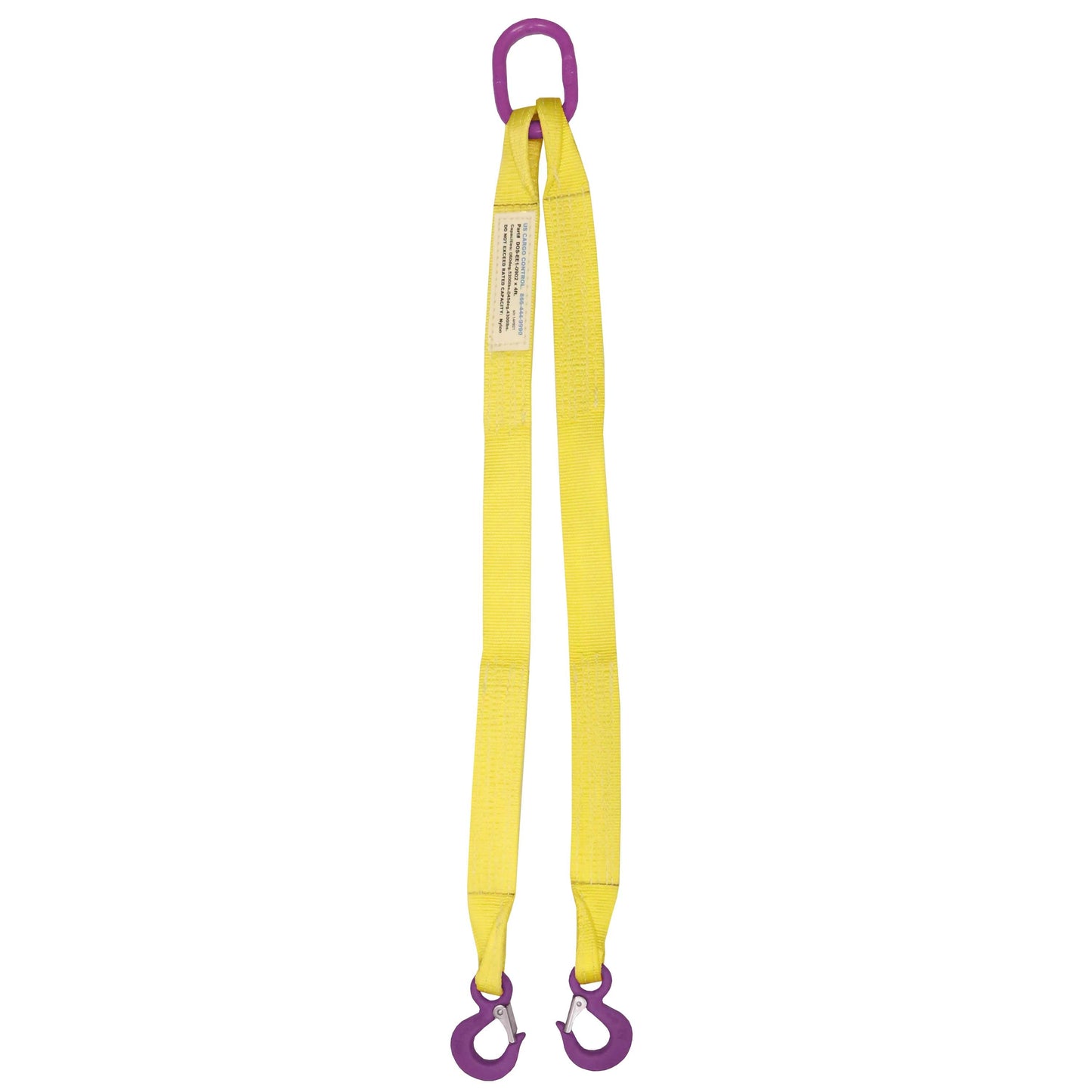 1 inchx5 foot (2 ply) Double Leg Nylon Sling w Master Link & Sling Hook image