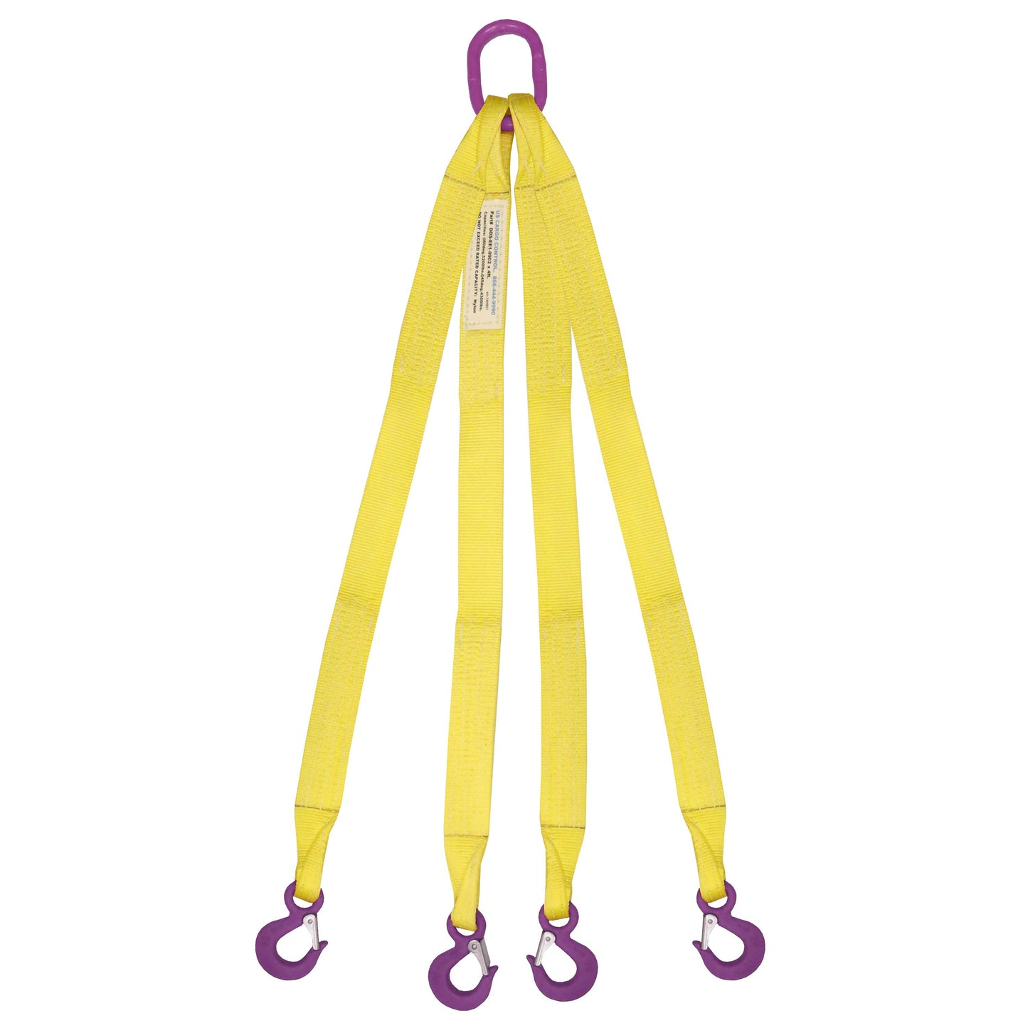 2 inchx3 foot (1 ply) Quad Leg Nylon Sling w Master Link & Sling Hook image