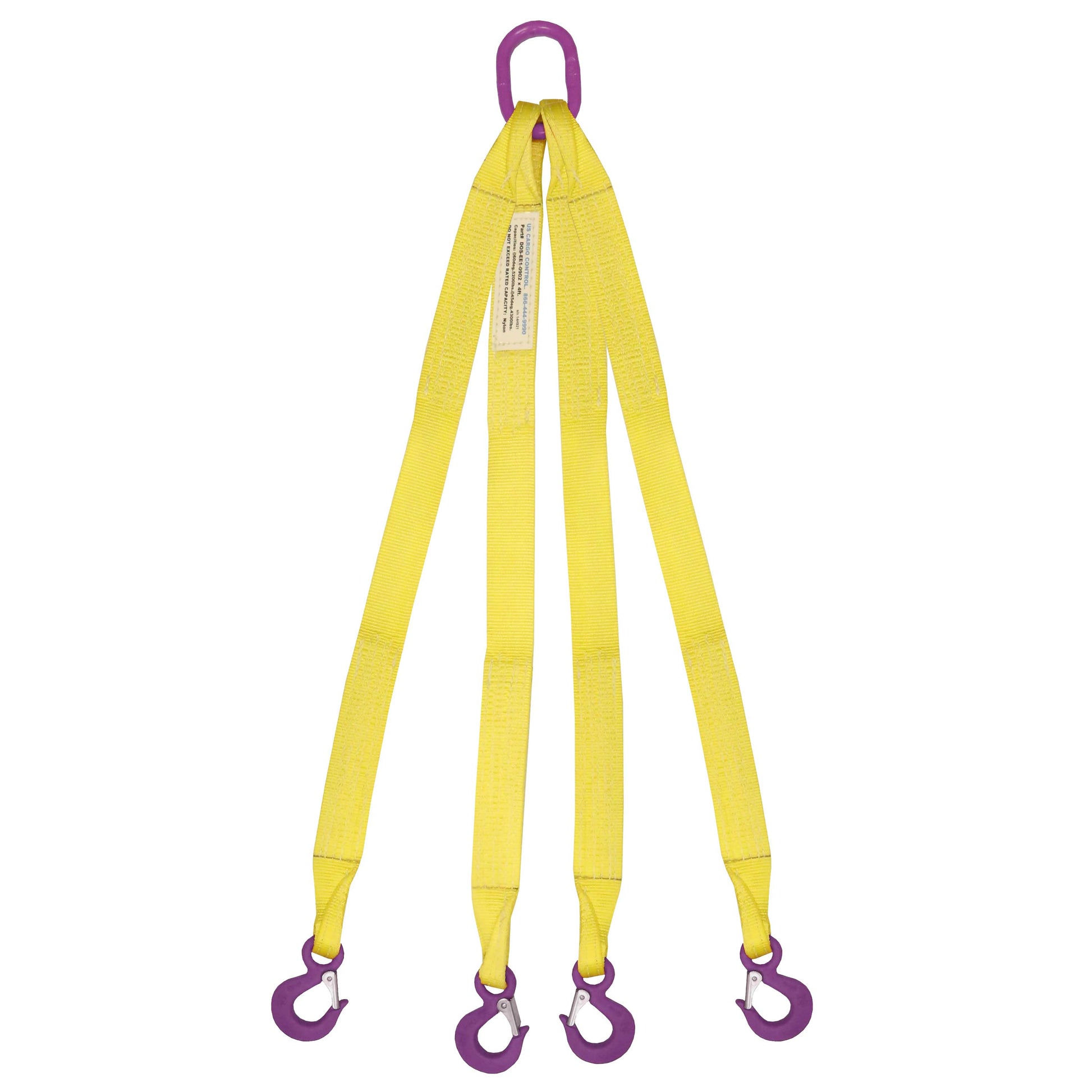 2 inchx12 foot (1 ply) Quad Leg Nylon Sling w Master Link & Sling Hook image