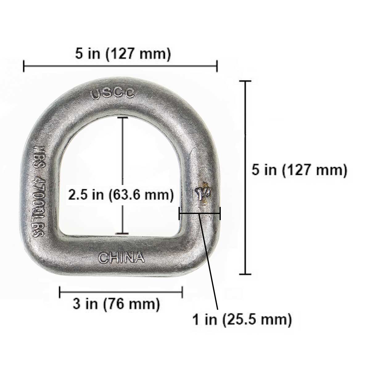 US Cargo Control WHFH2141DR 1 Lashing Forged Mounting Ring - 47, 000 L