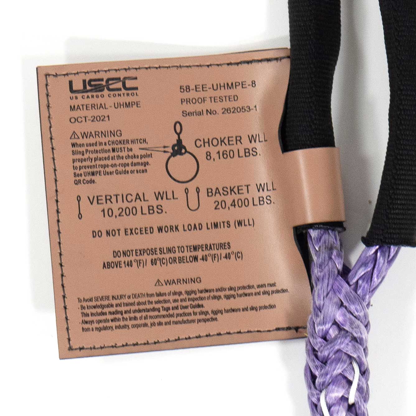 12 strand eye and eye plasma sling with lock stitch buried eye splice