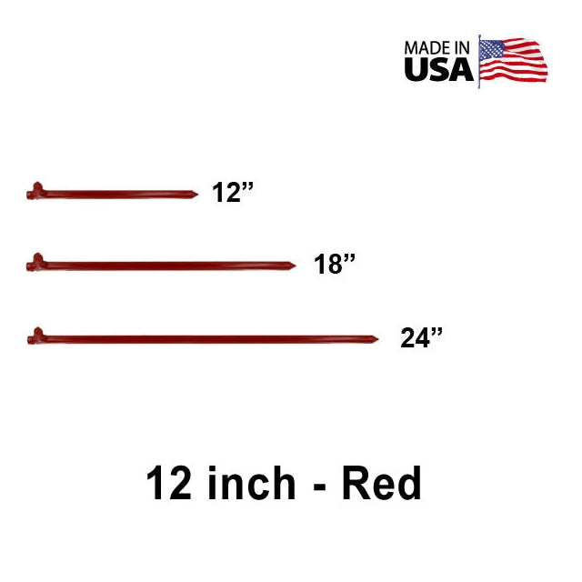 58 inch x 12 inch Tent Stake Hot Forged Tent Pin Red image 1 of 2