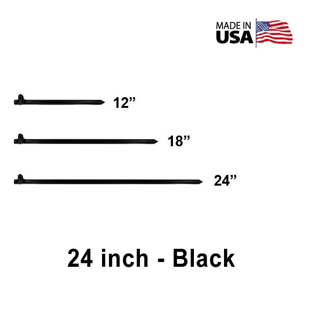 5/8" x  24" Tent Stake - Hot Forged Tent Pin - Black