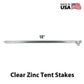 5/8" x  18" Tent Stake - Hot Forged Tent Pin - Clear Zinc Plated