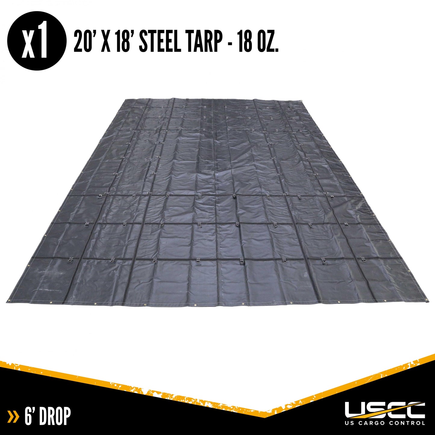 18 oz 3 Piece Lumber Tarp 20 foot x 18 foot (6 foot Drop) for all 3 pieces Black image 3 of 10