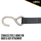 1" x 10' Black Stainless Steel Thumb Ratchet Strap w/ S-Hooks