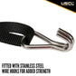 1" x 10' Black Stainless Steel Thumb Ratchet Strap w/ Wire Hooks