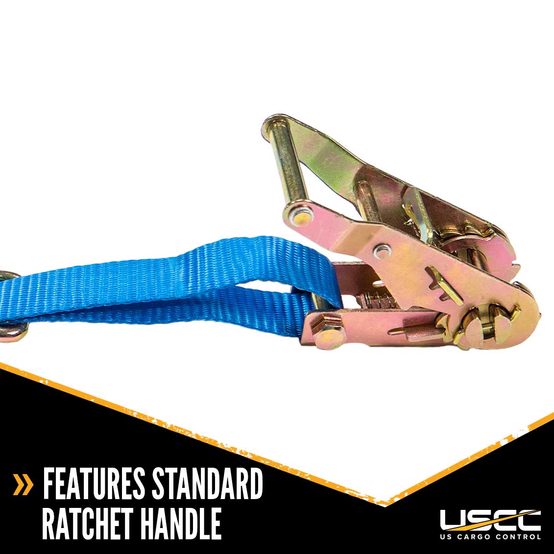 1" x 15' Ratchet Strap w/ J-Hook & D-Ring