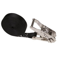 1" x 15' Black Stainless Steel Endless Ratchet Strap