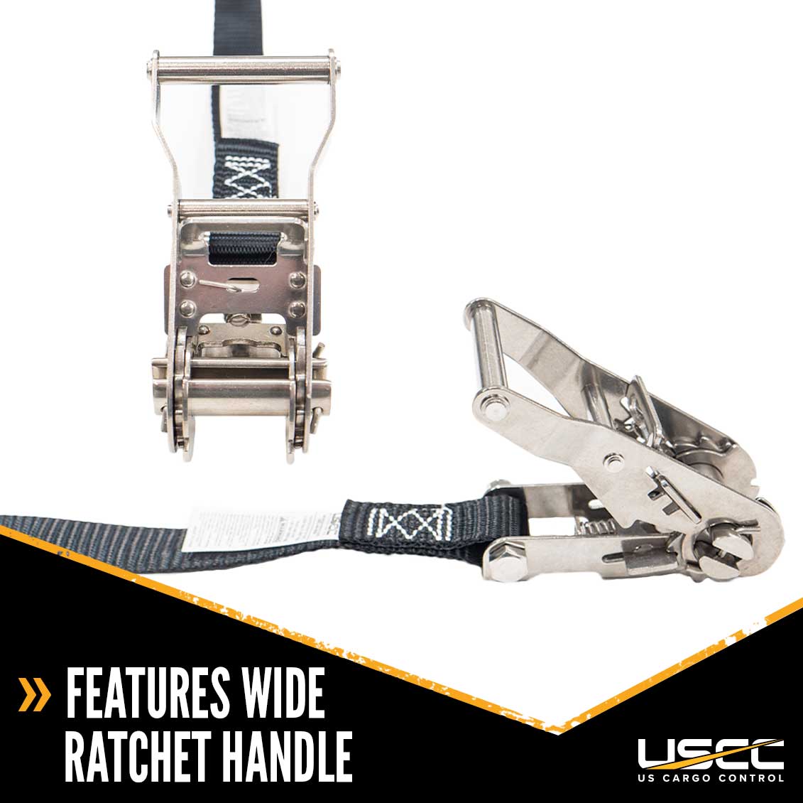 1" x 15' Black Stainless Steel Endless Ratchet Strap