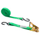 1" x 20' Green Ratchet Strap w/ S-Hook and Keeper