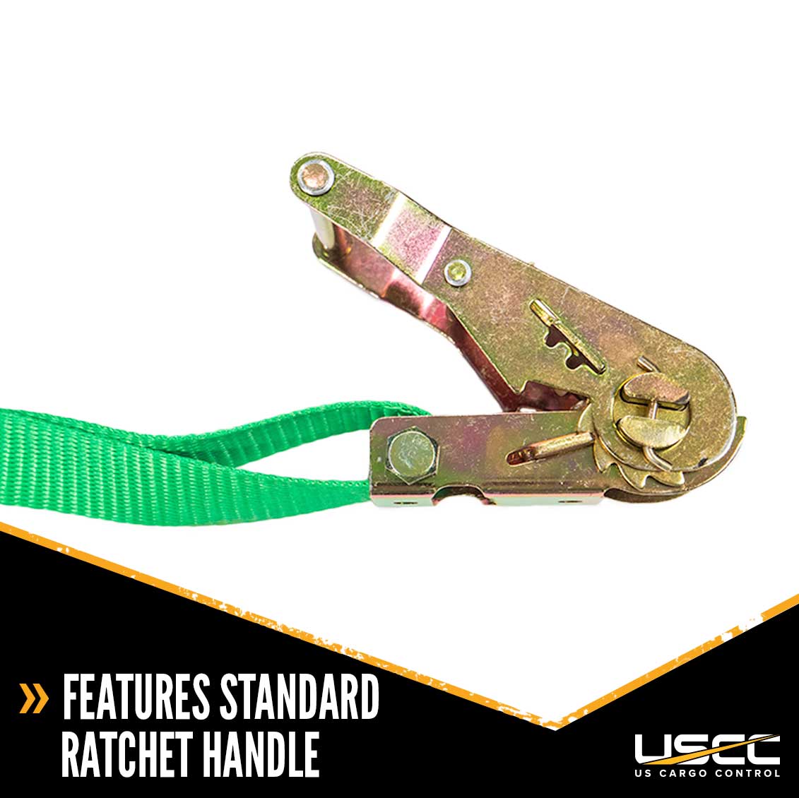 1" x 10' Green Ratchet Strap w/ S-Hook and Keeper
