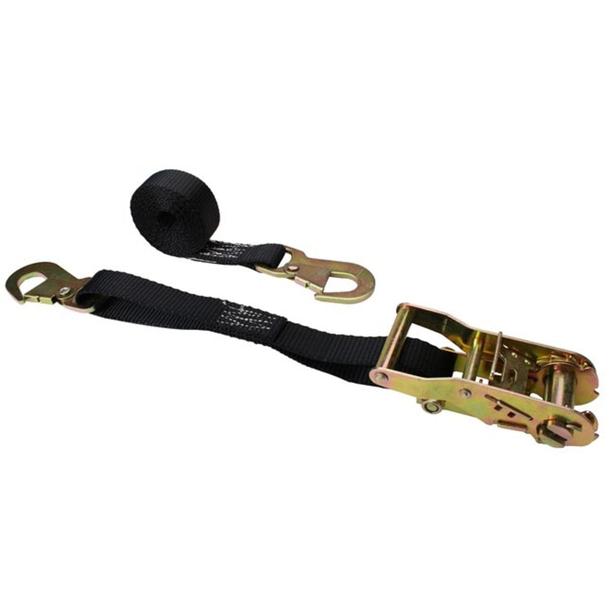 1 inch x 15 foot Ratchet Strap w Flat Snap Hooks image 1 of 8