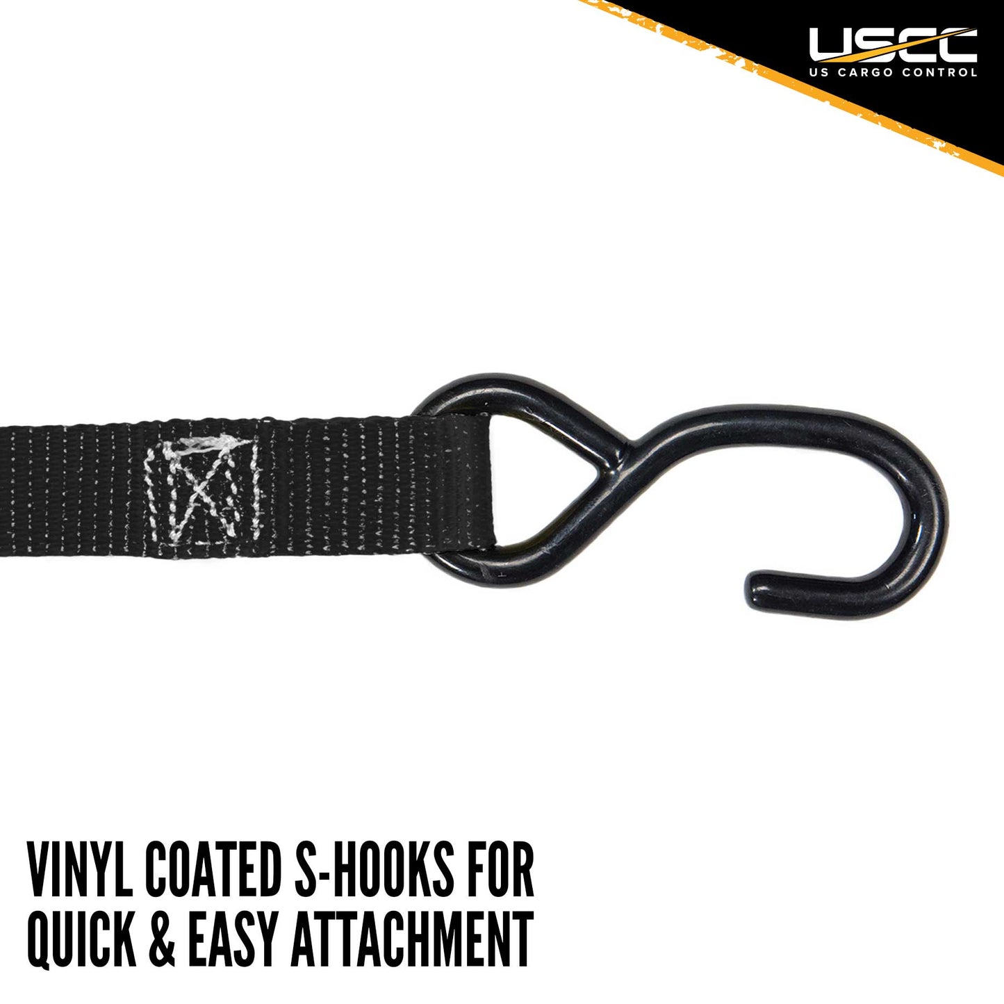 1" x 16' Ratchet Strap w/ Vinyl Coated S-Hook