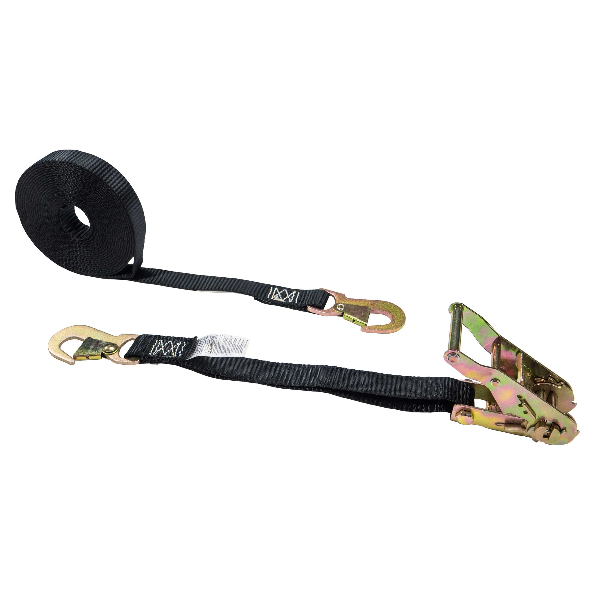 1 inch x 20 foot Ratchet Strap w Flat Snap Hooks image 1 of 8