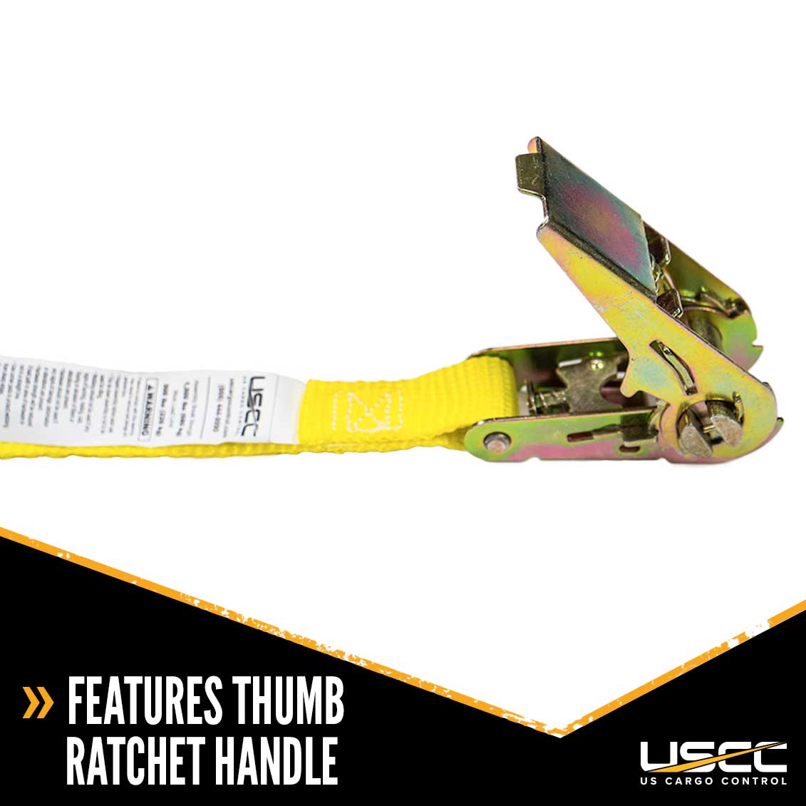 1 inch x 20 foot Yellow Endless Ratchet Strap image 4 of 9