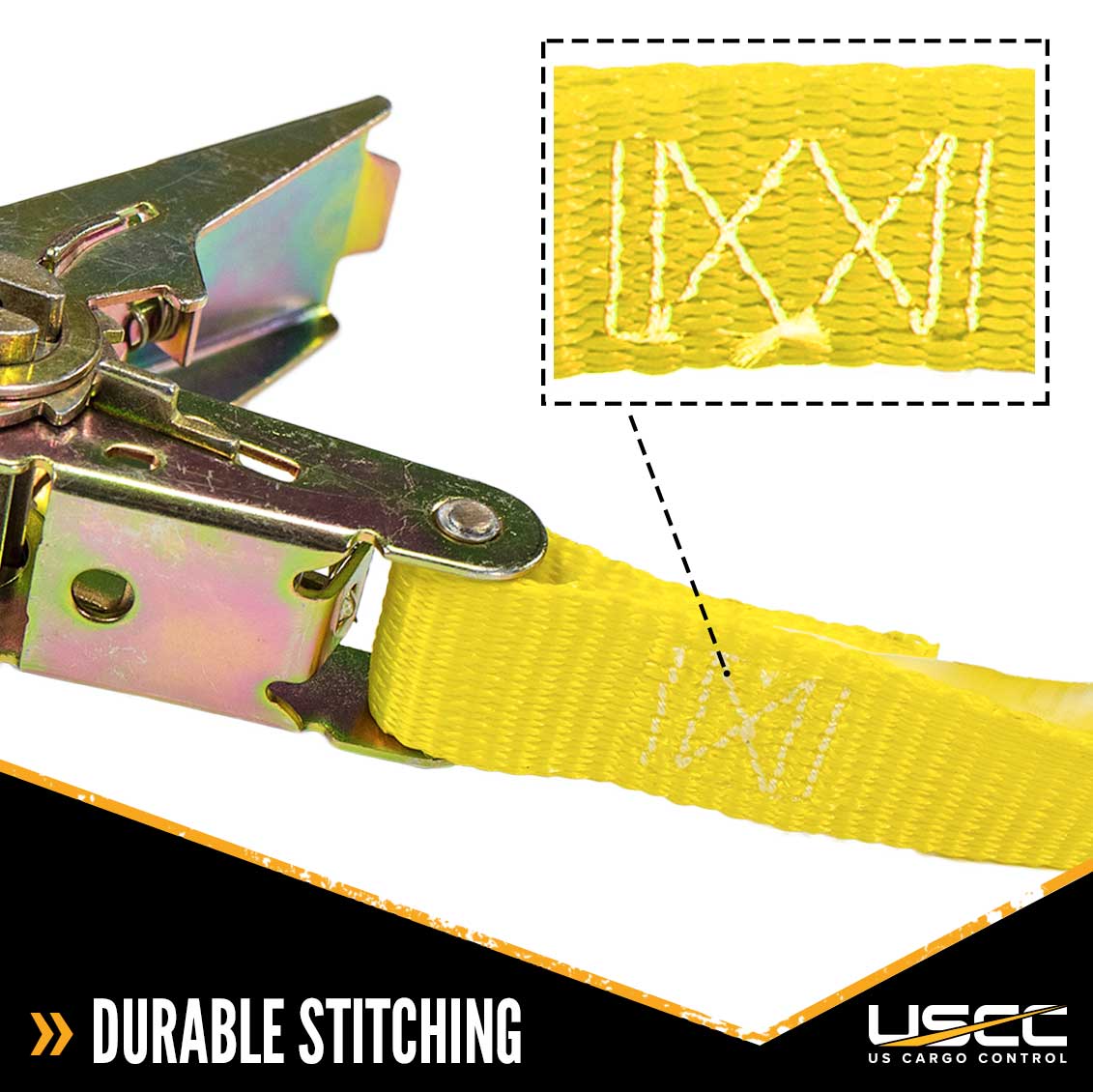 1 inch x 20 foot Yellow Endless Ratchet Strap image 7 of 9