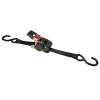 1" x 6' Retractable Ratchet Strap w/ Vinyl Coated S-Hooks and Push Button Release