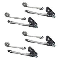 1 inch x 6 foot Rubber Coated Ratchet Strap w Wire Hooks 4 Pack image 1 of 7