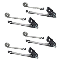 1 inch x 10 foot Rubber Coated Ratchet Strap w Vinyl Coated Wire Hooks 4 Pack image 1 of 7