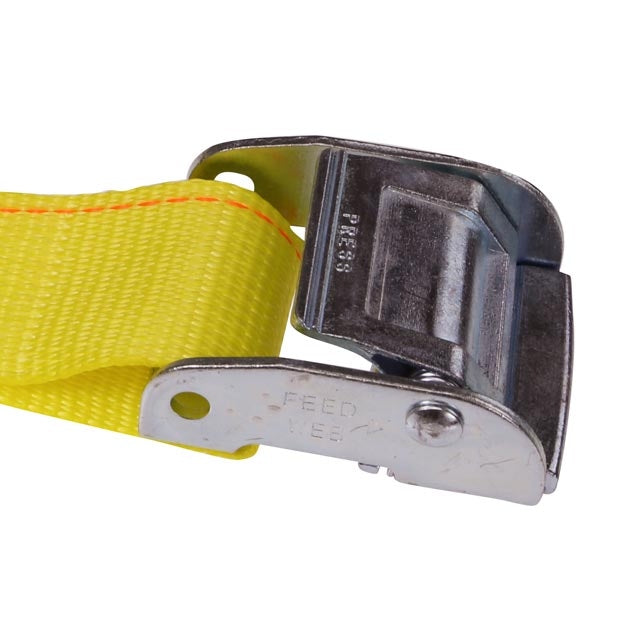 2 inch x 12 foot Yellow Cam Strap w Plate Trailer FHooks image 2 of 4