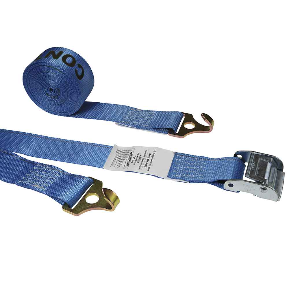 2 inch x 20 foot Blue Cam Strap w Plate Trailer FHooks image 1 of 3