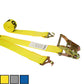 2 inch x 12 foot Yellow Ratchet Strap w FTrack Plate Trailer Hooks image 4 of 4