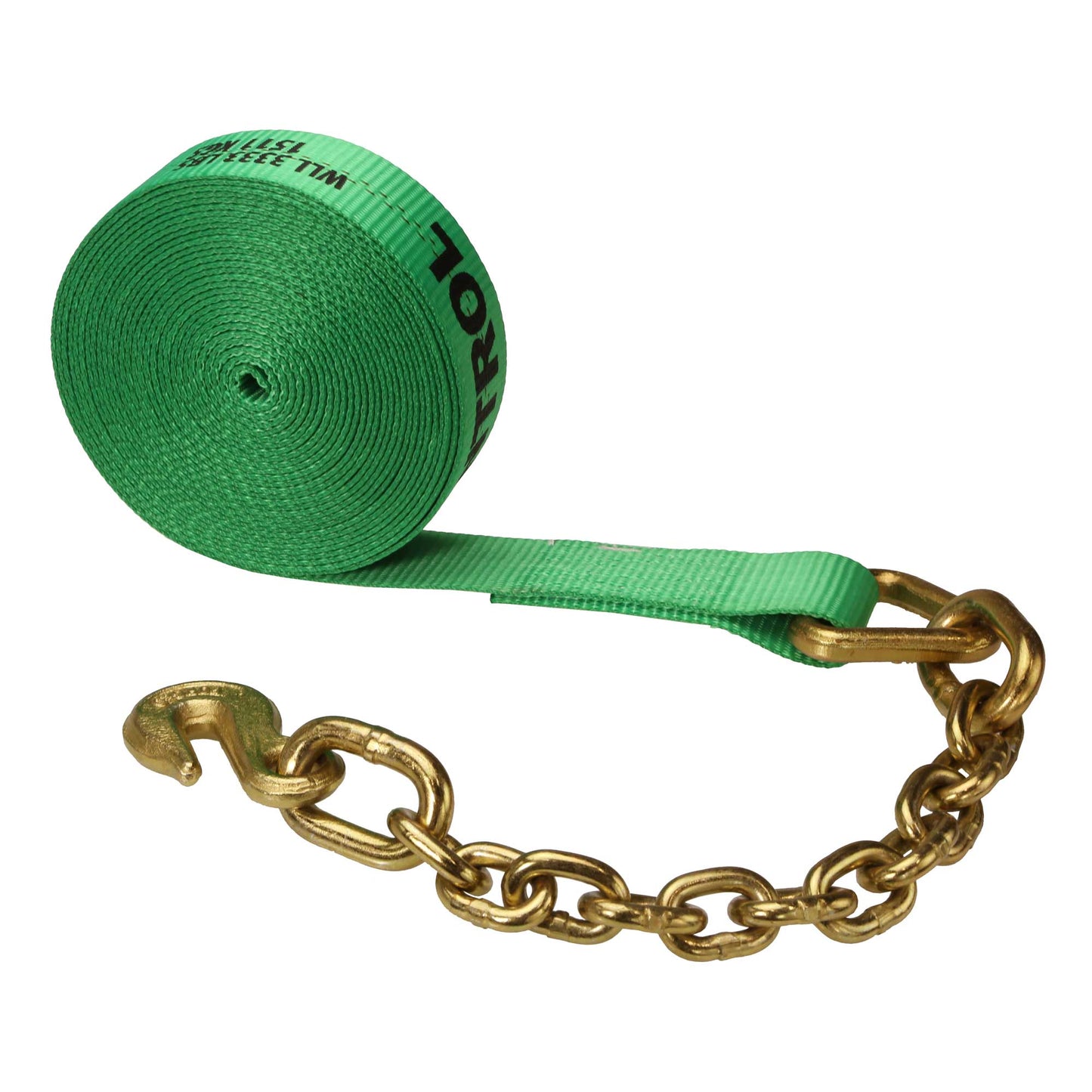 2 inch x 50 foot Winch Strap with Chain Extension