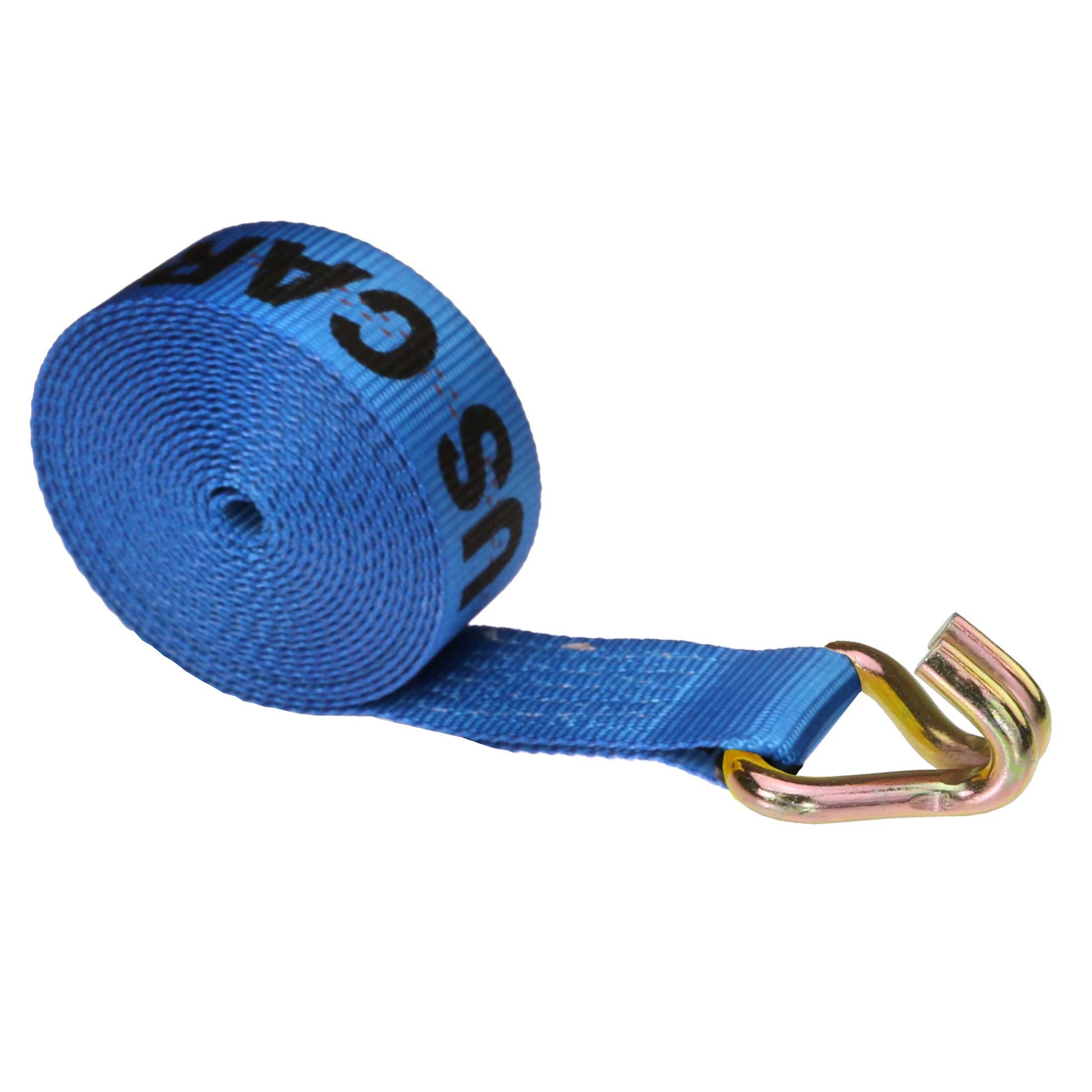 2 inch x 50 foot Blue Winch Strap with Wire Hook