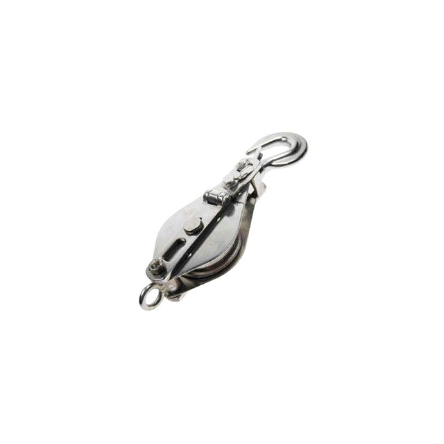 Snatch Block w/ Hook & Brass Bushing T304 SS 5/8" x  4"