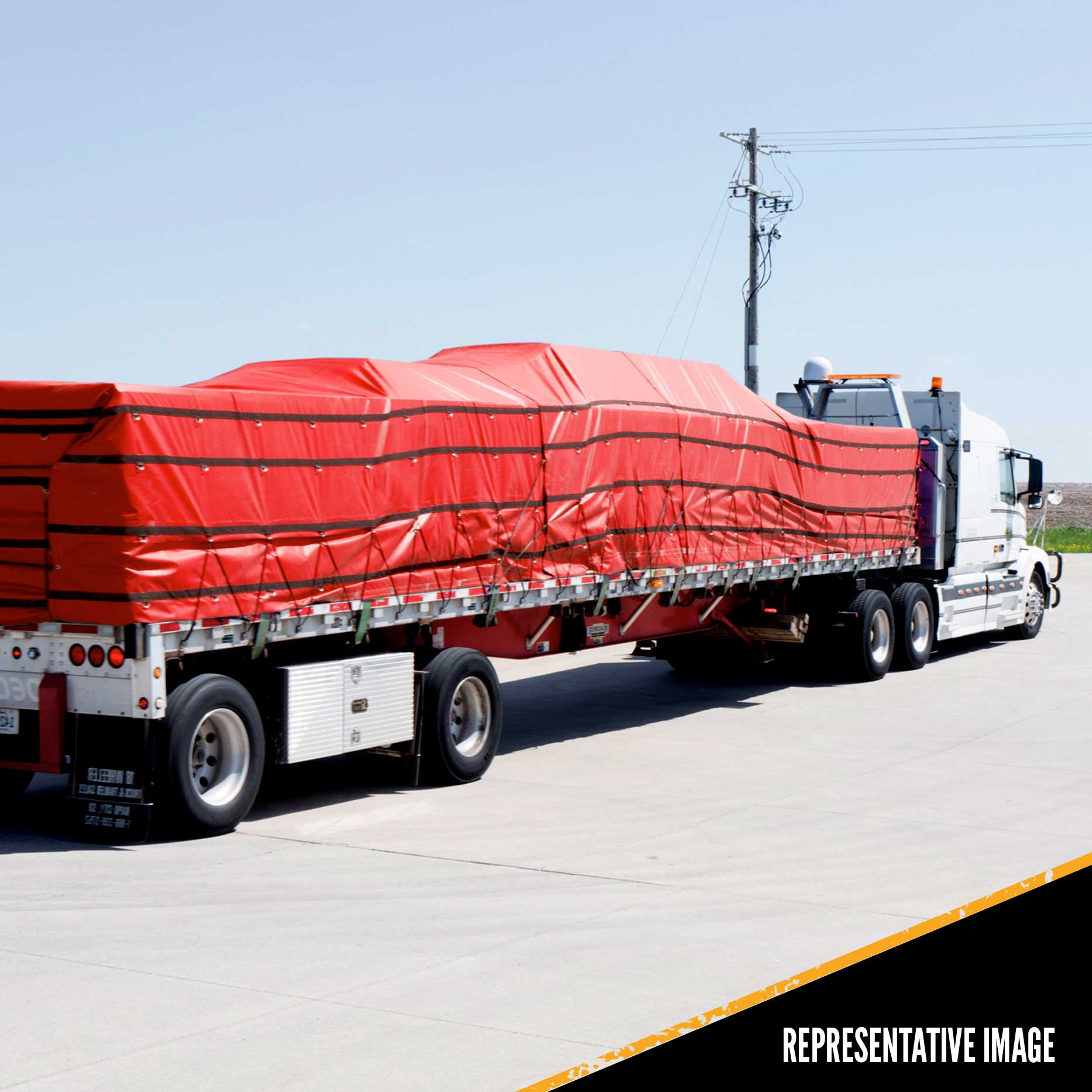 Heavy Duty Lumber Tarp 20 foot x 28 foot (6 foot Drop & Flap) 18 oz Red Tarp image 9 of 9