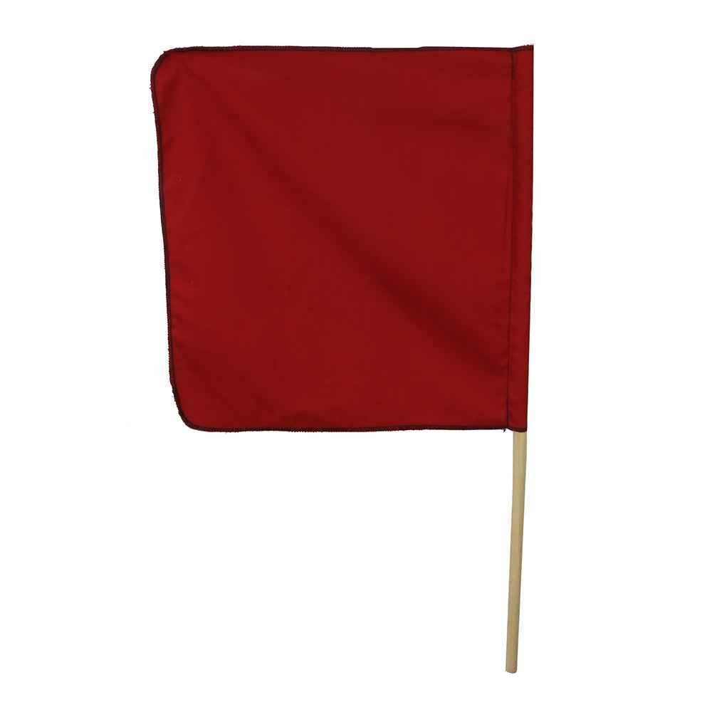 Red Poly/Cotton Warning Flag w/32" Dowel: 18" x 18"- DOT Compliant