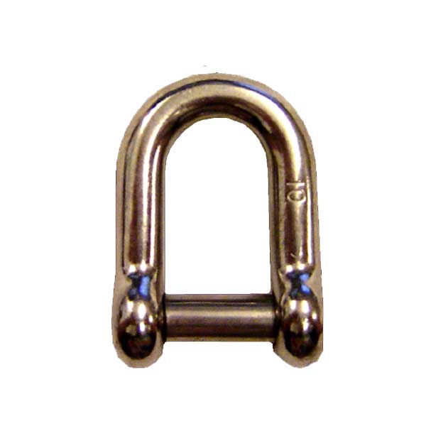 3/8" Screw Pin D Shackle w/ Hex Sink Pin Stainless Steel