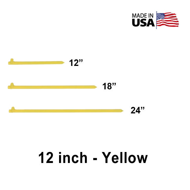 5/8" x  12" Tent Stake - Hot Forged Tent Pin - Yellow