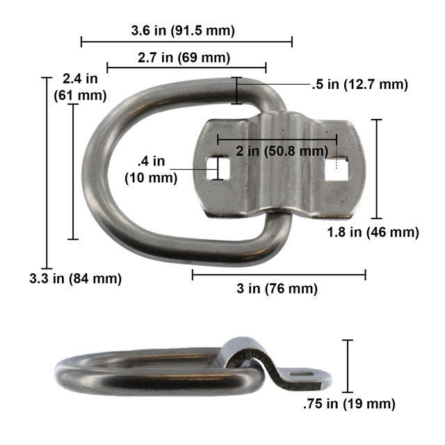 US Cargo Control WHFH2141DR 1 Lashing Forged Mounting Ring - 47, 000 L