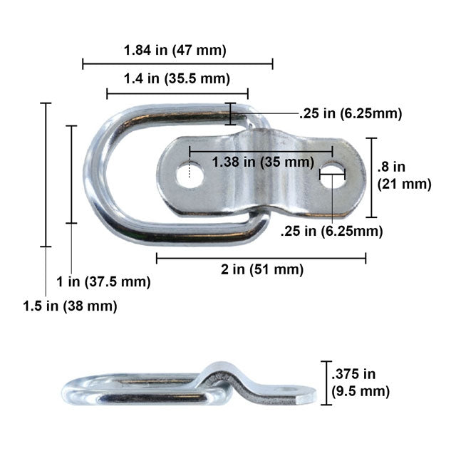 1" D-Ring Tie Down with Mounting Bracket - image 3