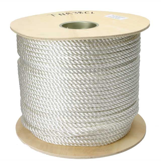5/16 Twisted Nylon Rope - 3 Strand (600')