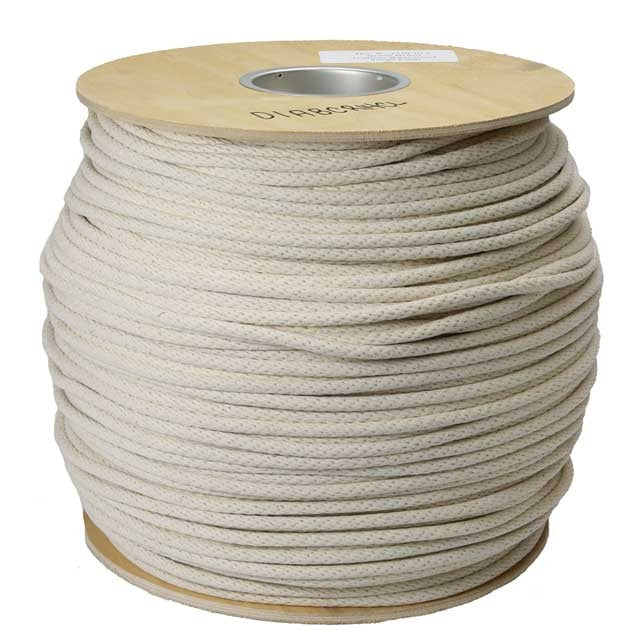 3/16" Diamond Braid Cotton Rope Sash Cord (1000')