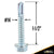112 inch ETrack Hex Screws w Self Drilling Tip (10 pk) image 2 of 5