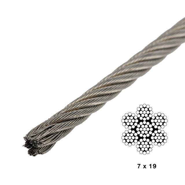 1/8" 7x19 Type 316 Stainless Steel Wire (by Linear Foot)