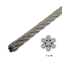 1/8" 7x19 Type 316 Stainless Steel Wire (by Linear Foot)