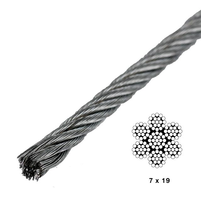 1/8" 7x19 Galvanized Wire (by Linear Foot)