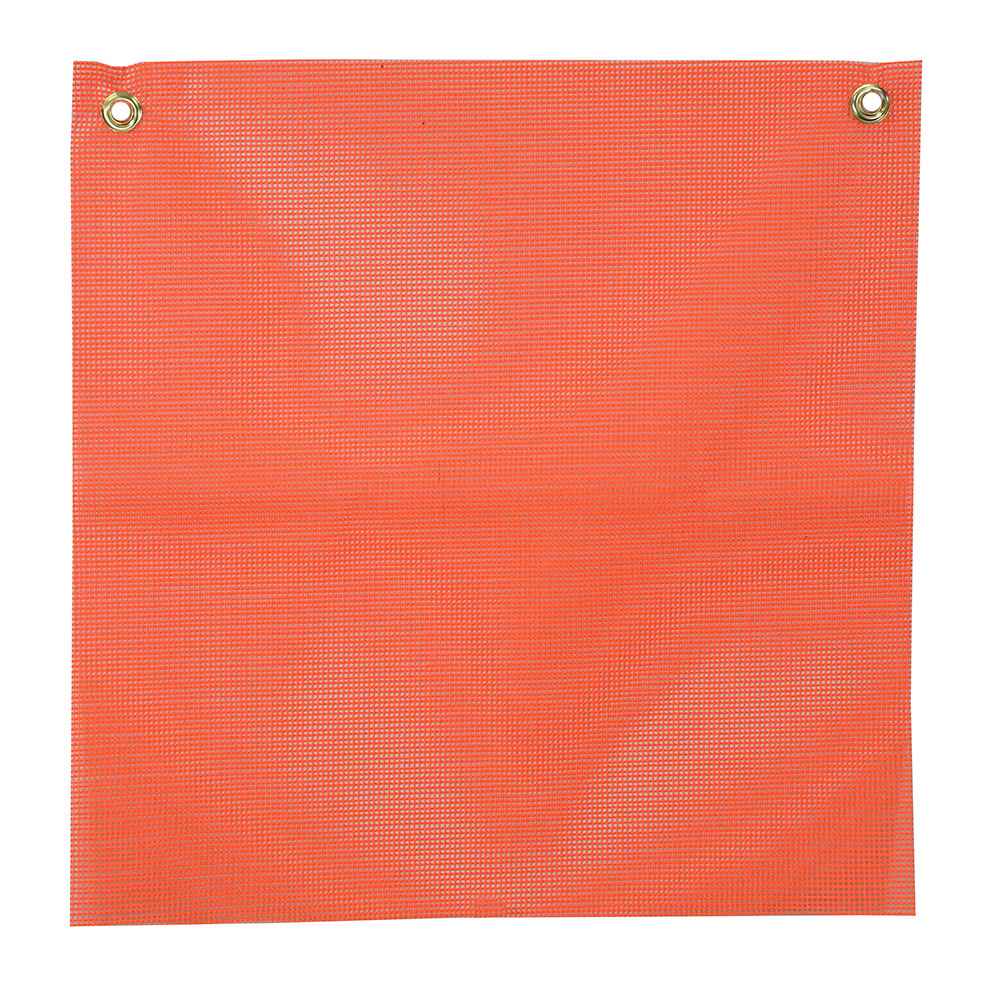 Orange Vinyl Coated Mesh Safety Replacement Flag: 18" x 18" - DOT Compliant